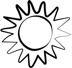 Hand painted sun, sunrise, sunset, sun rays