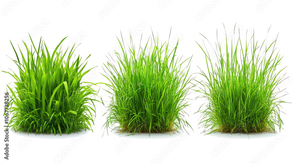Aufkleber tussocks of grass in various heights on a transparent background generative ai