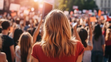 Campaign rally with enthusiastic supporters