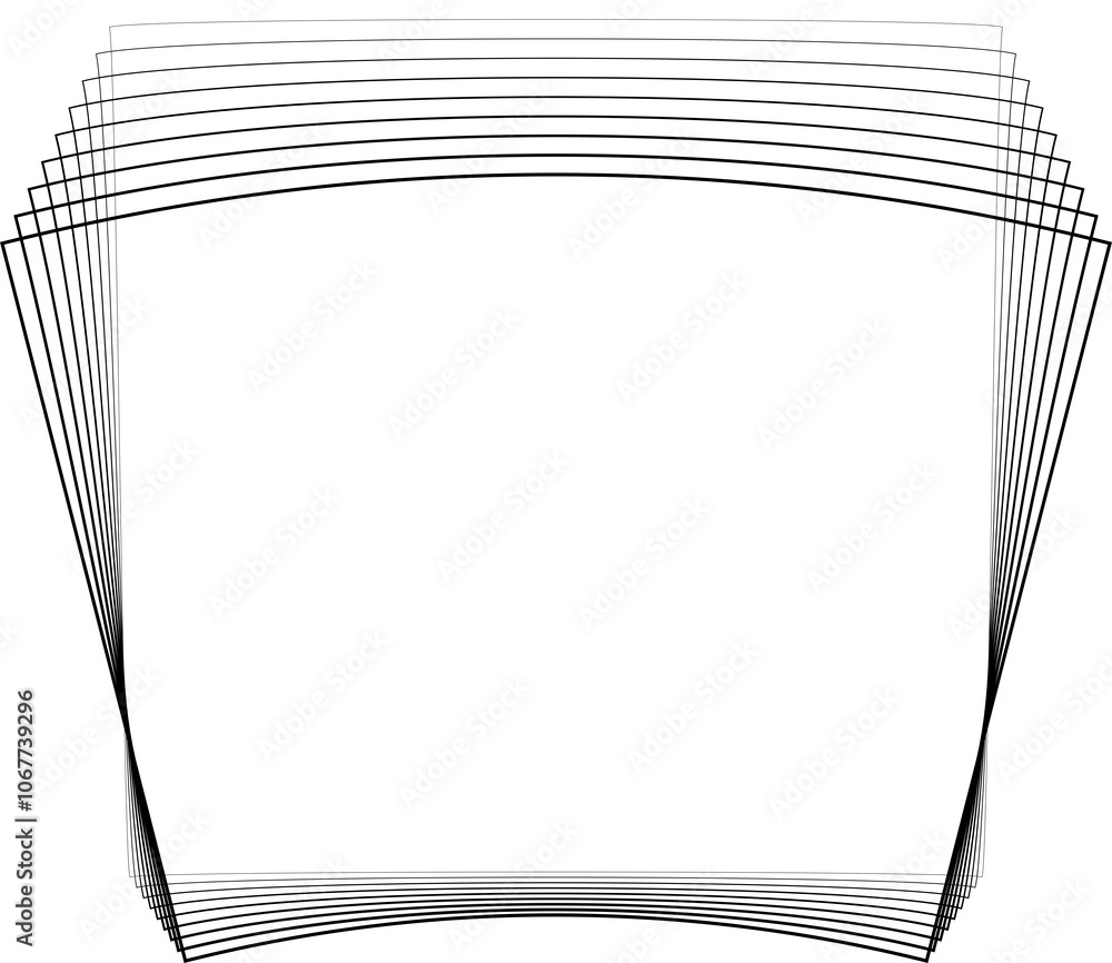 Poster square blended lines border design template. gradient frames