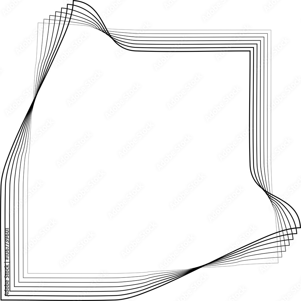 Poster square blended lines border design template. gradient frames