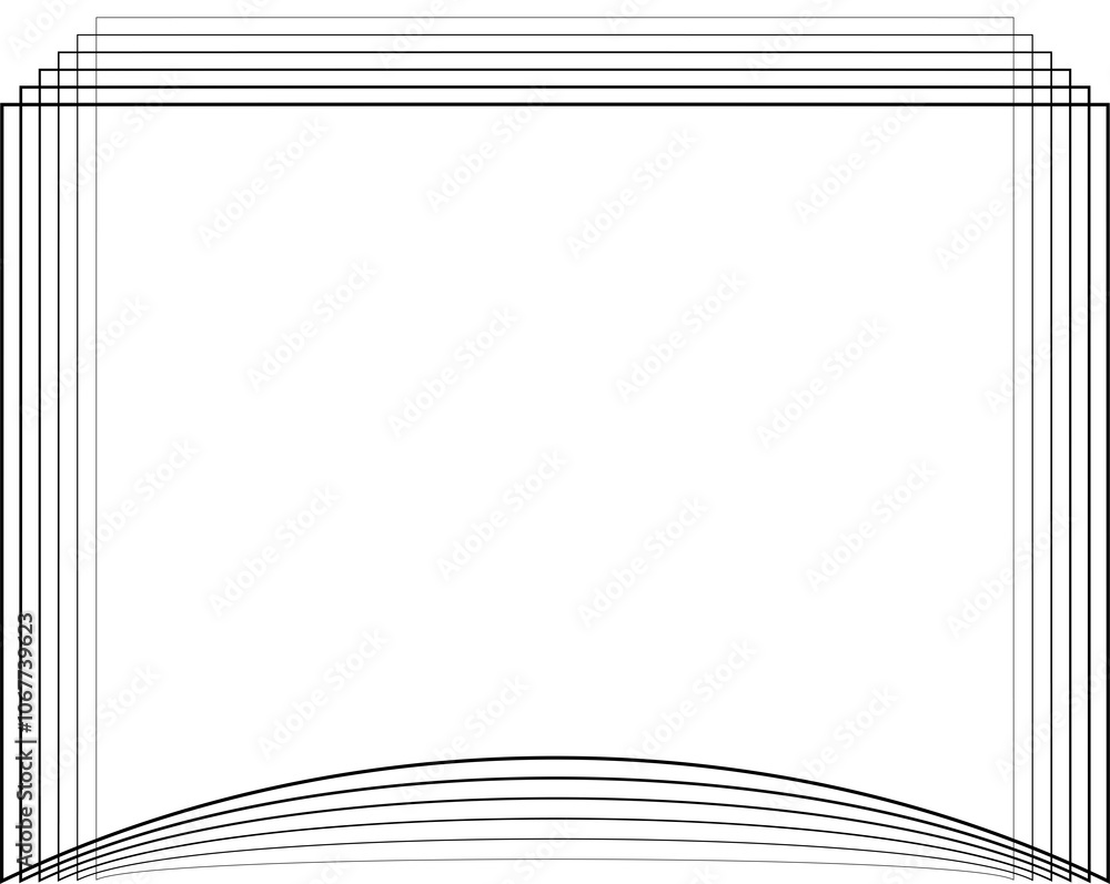Poster square blended lines border design template. gradient frames