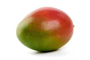 Whole Ripe Mango, isolated on White Background.