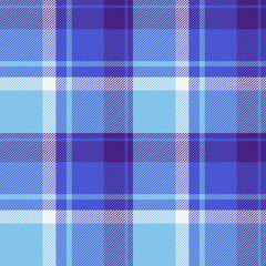 Buffalo tartan vector background, business seamless texture pattern. Harmony plaid fabric check textile in blue and cyan colors.