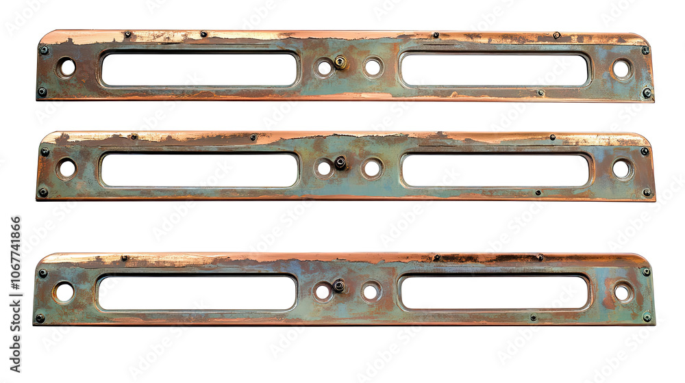 Poster vintage steampunk metal panels with empty space for customization generative ai