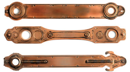 Vintage Steampunk Copper Panels With Empty Text Space for Design Use Generative AI