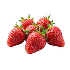 Image of Juicy red strawberries with green leaves on white background printed on Printed Glass Splashbacks