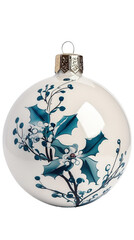 holly christmas ball ornament, isolated, transparent, png, background