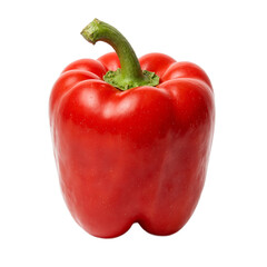 Vibrant red bell pepper on white background fresh and enticing