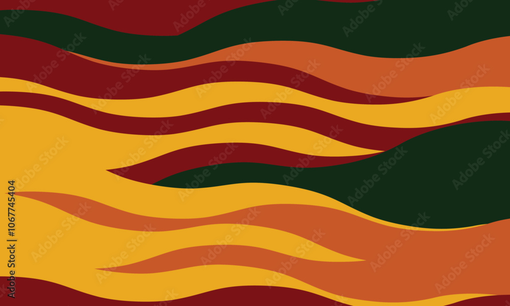 Poster minimalist abstract background with wavy, rippled stripes and sparse curves. flowing, textured lines