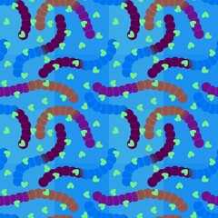 Halloween candy seamless jelly worms pattern for wrapping paper and fabrics