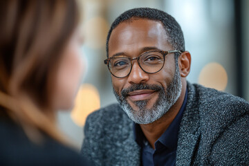 a psychologist explaining cognitive behavioral techniques to a client.