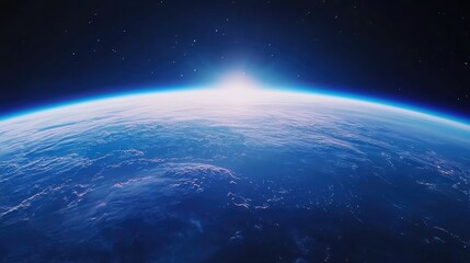 Fototapeta premium A stunning view of Earth from space, showcasing the planet's vibrant blue hues and the vastness of the cosmos.