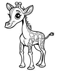 Fototapeta premium Adorable Giraffe Coloring Page For Kids With Cute Design