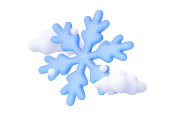 3D snowflake icon. Vector illustration