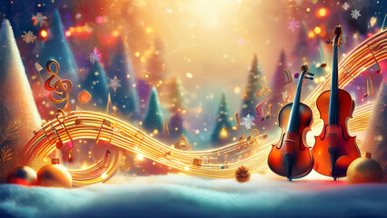 Musical Instruments in Christmas Setting for Message Design