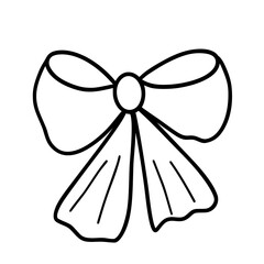 Cute bow and ribbon doodle
