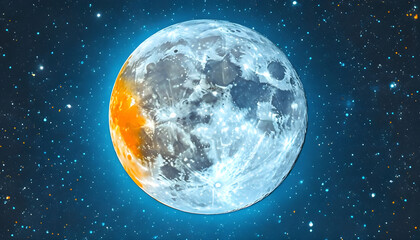 Obraz premium Moon Starry Night Sky