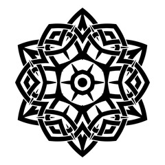 Vector round ornament. Decorative vintage ethnic pattern for tattoo or logo. Celtic knots frame. Scandinavian traditional ornament.