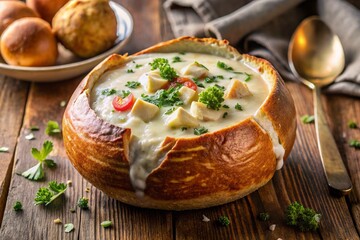 baked bread full of cheese, generative ai, ai generated