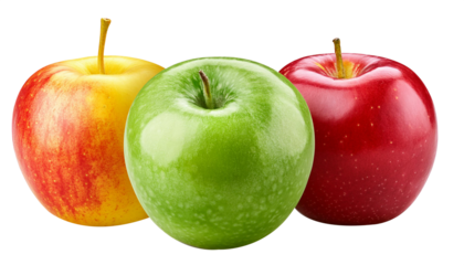  red green and yellow Apple, isolated