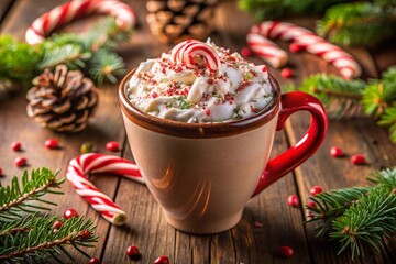 christmas cup of coffee, generative ai, ai generated