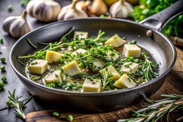 spinach salad and butter, generative ai, ai generated