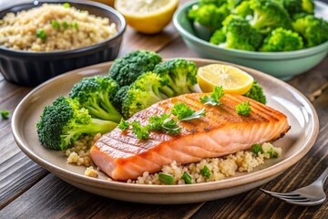 grilled salmon steak, generative ai, ai generated