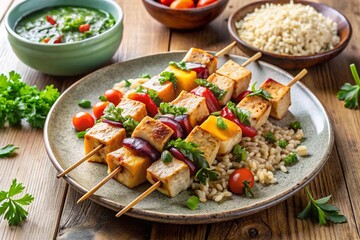 grilled chicken with vegetables, generative ai, ai generated