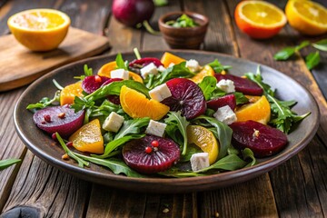 salad with feta cheese, generative ai, ai generated