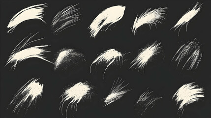 Obraz premium Texture of swoosh lines, brush strokes, and fireworks icons for vintage design elements -