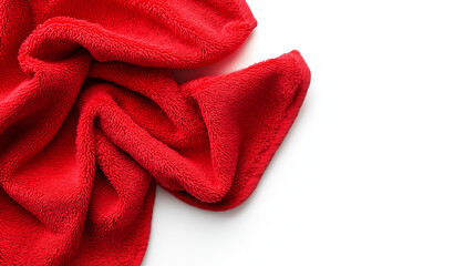  red towel isolated on white background