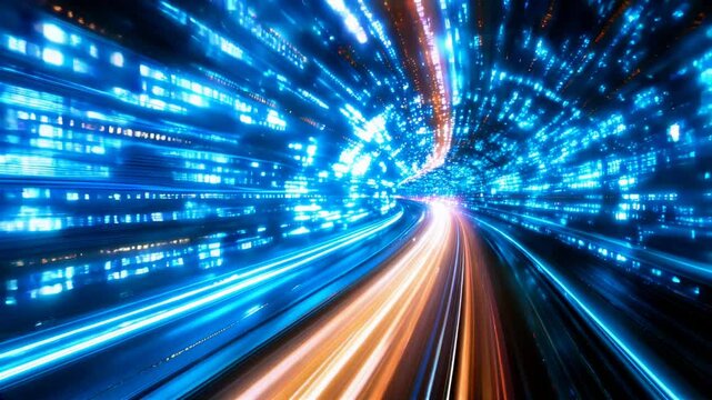 High-speed fiber cables information highway used for high-speed data transfer