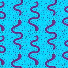 Obraz premium Summer animals seamless snake pattern for wrapping paper and new 2025 year