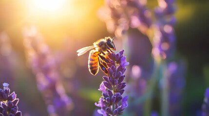 Bee-friendly garden, with plants specifically chosen to support pollinators . 4k image