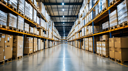 Fototapeta premium Spacious Warehouse Interior Featuring Private Storage Units for Optimal Organization and Efficiency