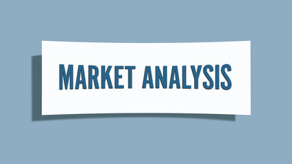 Market Analysis. A card isolated on blue background.