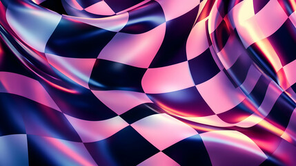 Vibrant Checkered Racing Flags Form an Exciting Background, Suited for Motorsport Events and High-Speed Themes