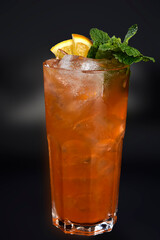 lemon drink, brazilian caipirinha refreshing and alcoholic citrus fruit drink.