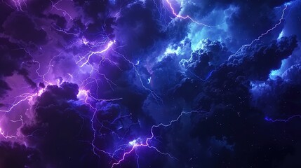 Dramatic Lightning Bolts Across a Stormy Night Sky