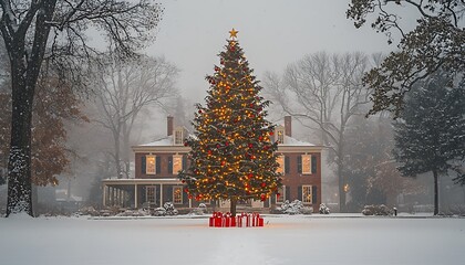 Naklejka premium christmas tree in the snow