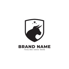 bull logo design, bull logo vector illustration. Bull silhouette vector