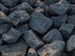 the artificial embankment or bank made of huge granite blocks