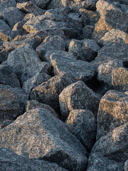 the artificial embankment or bank made of huge granite blocks