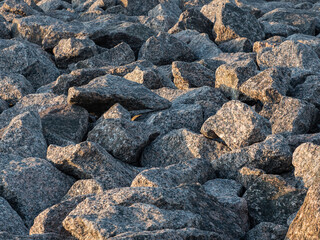 the artificial embankment or bank made of huge granite blocks