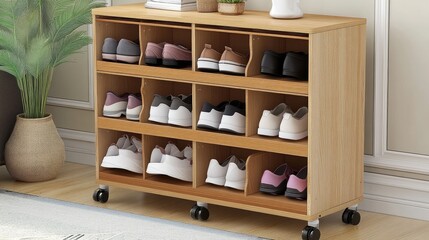 Stylish Shoe Storage Organizer on Wheels