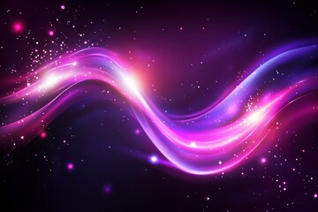 Obraz premium Colorful neon wave background with sparkling magical lights