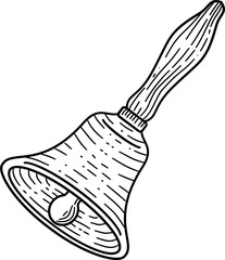 Vintage bells engraving style hand drawn vector illustration