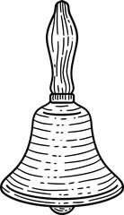 Vintage bells engraving style hand drawn vector illustration