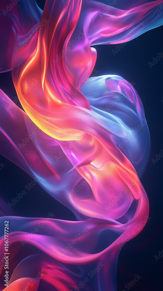 Aufkleber colorful abstract fluid shapes intertwining in vibrant hues, creating a mesmerizing visual effect ag
